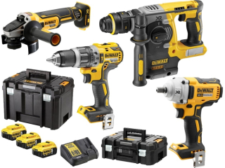 DEWALT DCK428P3T - DVD796 + DCF894 + DCH273 + DCG405 4-dílný set aku nářadí 18 V; 3x 5,0 Ah