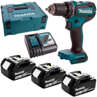 MAKITA DDF485RF3J Aku vrtací šroubovák 18V; 3x 3,0Ah