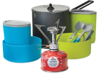 MSR POCKET ROCKET STOVE KIT sada nádobí pro 2 osoby s plynovým vařičem