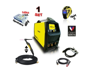 KOWAX GeniTig 210DC LCD SET1 Svařovací invertor DC PULZ, HF, TIG/MMA, kabely, hořák premium + samostmívací kukla