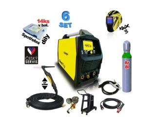 KOWAX GeniTig 210DC LCD SET 6B Svařovací invertor DC PULZ, HF, TIG/MMA + Lahev 8l Argon + hořák + vozík + samostmívací kukla + ventil