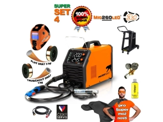 PANTERMAX MIG260LED SET 4BL svářecí invertor MIG/MMA/TIG + VOZÍK + DRÁT + VENTIL + KUKLA