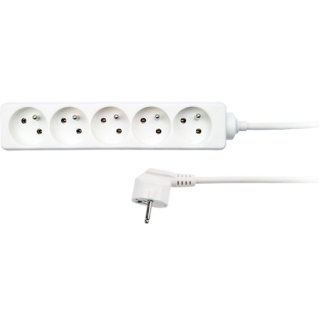 Solight PP42 prodlužovací přívod, 5 zásuvek, bílý, 3m