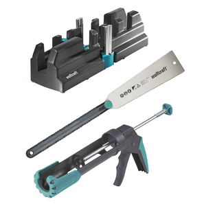 WOLFCRAFT 6977000 sada pro připevnění soklů a lišt (pilka, pokosnice, pistole)