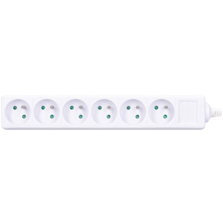 SOLIGHT PZ17 vícenásobná zásuvka, 6 zásuvek