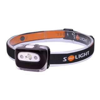 SOLIGHT WH27 čelová LED svítilna, 3W + červené světlo, 3x AAA