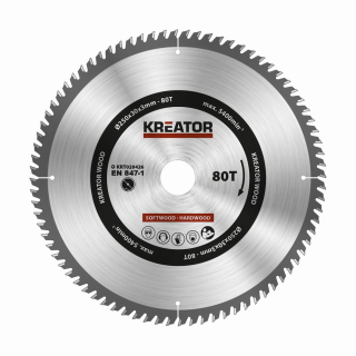 KREATOR KRT020426 Pilový kotouč na dřevo 250mm, 80T