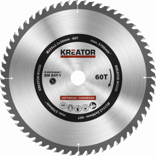 KREATOR KRT020437 Pilový kotouč na dřevo 235mm 60T