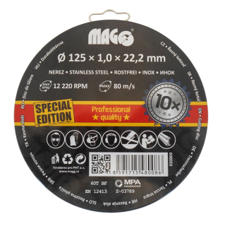 Magg 10ks set - Řezný kotouč na nerez 125x1,0x22,2mm