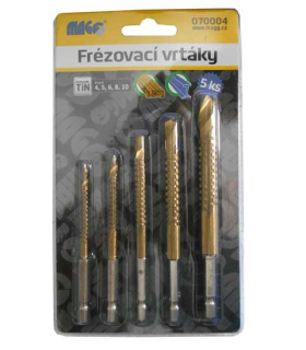 Magg 070004 Frézovací vrtáky TiN sada - 5 ks (4,5,6,8,10mm)