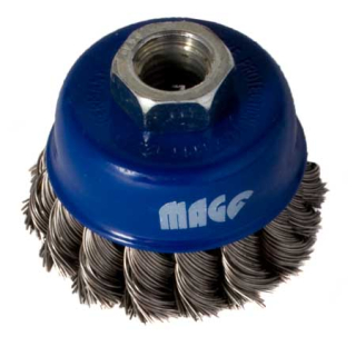 Magg Kartáč hrnkový 80, copánkový SS 0,50, závit M14x2 - NEREZ